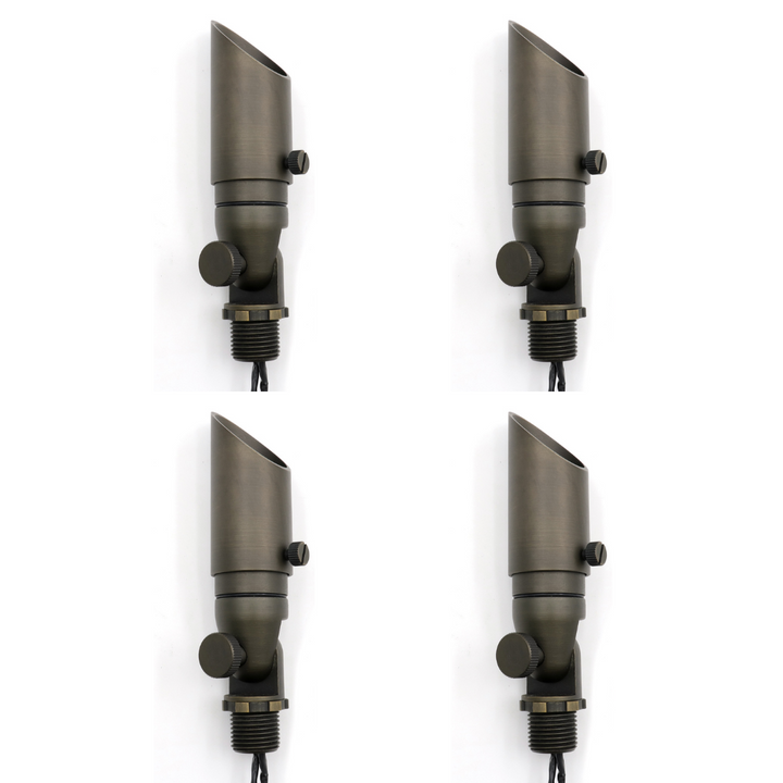 Outdoor Landscape Lighting LED 12V Low Voltage AL14B with MR8 2.5W 3000K 4x/8x/12x Package Low Voltage Mini Brass Adjustable Directional Spot Light Outdoor Landscape Lighting 4 Pack