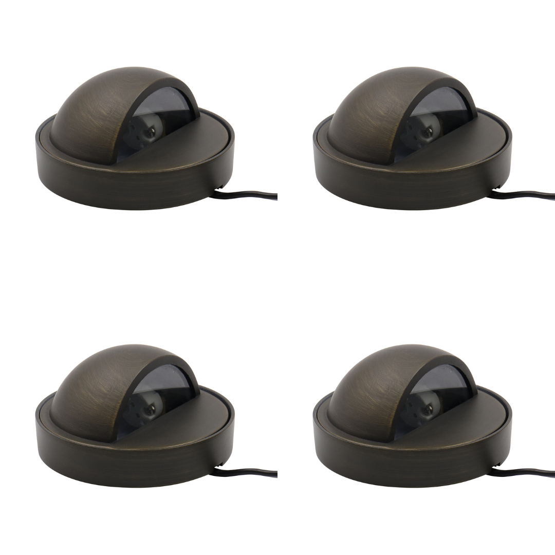 Outdoor Landscape Lighting LED 12V Low Voltage DL01B with G4 3W 2700K 4x/8x/12x Package Solid Brass Round Surface Mount Deck Light Low Voltage Landscape Lighting 4 Pack