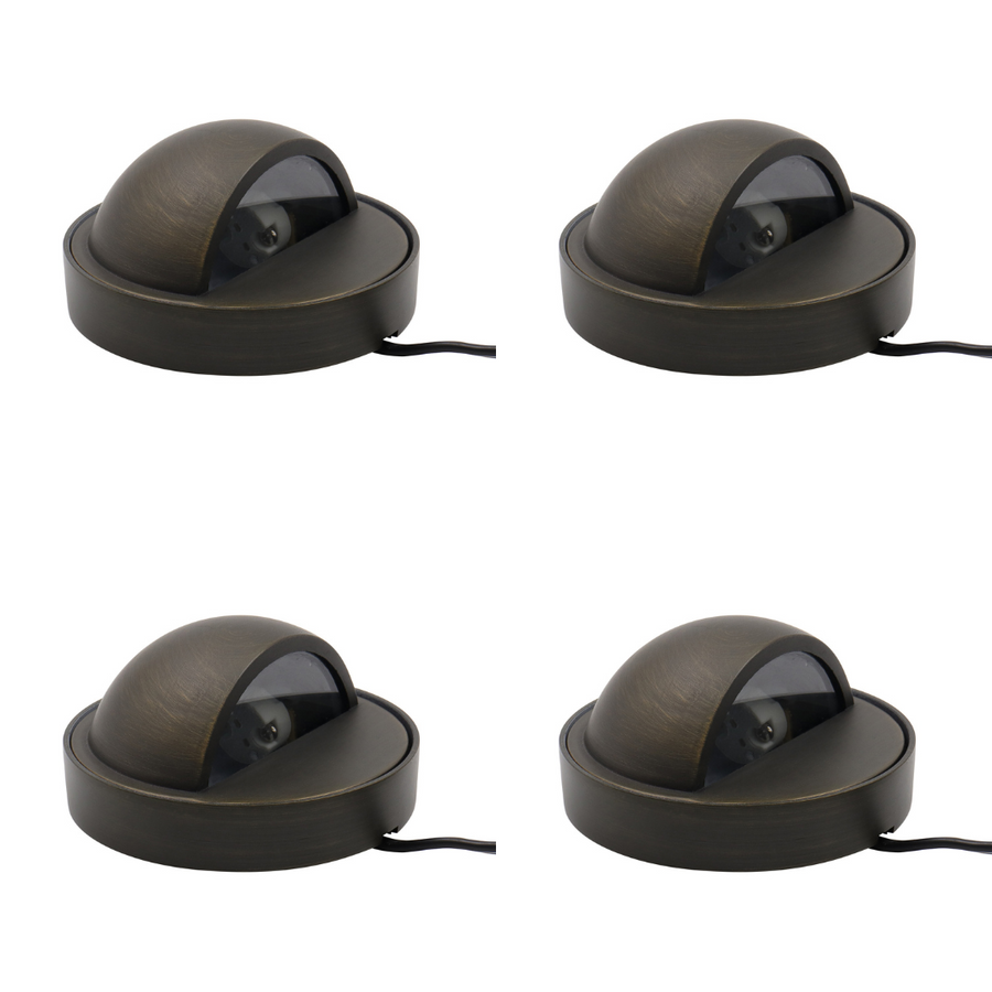 Outdoor Landscape Lighting LED 12V Low Voltage DL01B with G4 3W 2700K 4x/8x/12x Package Solid Brass Round Surface Mount Deck Light Low Voltage Landscape Lighting 4 Pack