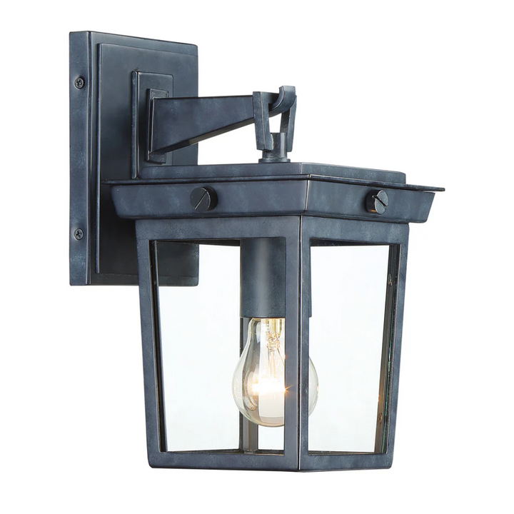 Outdoor Landscape Lighting LED 12V Low Voltage Belmont 1 Light Outdoor Sconce 6.5"x11" Stainless Steel and Clear Glass Graphite Metal Finish 120V 1 E26 Medium Base LED Bulb Socket for Patio, Garden, Exterior Walls