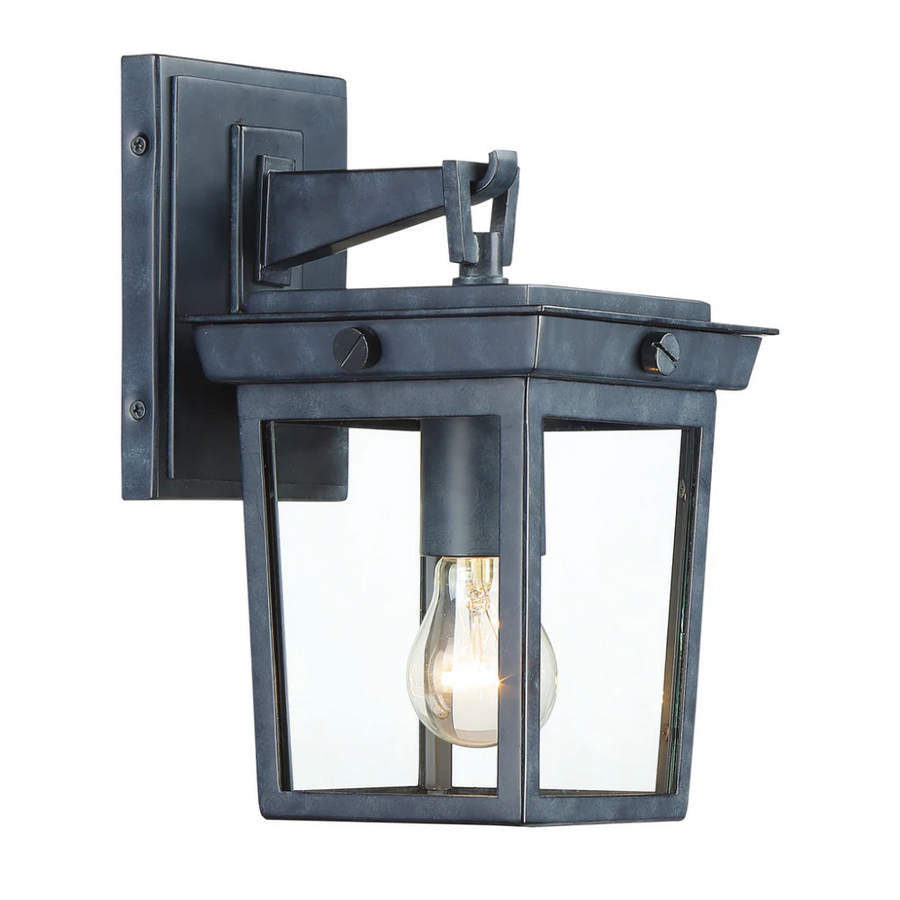 Outdoor Landscape Lighting LED 12V Low Voltage Belmont 1 Light Outdoor Sconce 6.5"x11" Stainless Steel and Clear Glass Graphite Metal Finish 120V 1 E26 Medium Base LED Bulb Socket for Patio, Garden, Exterior Walls