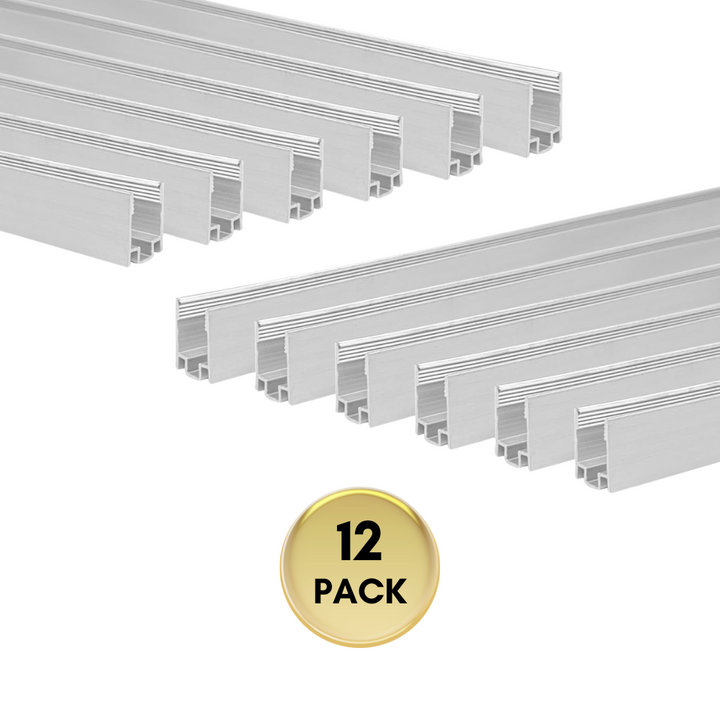 Outdoor Landscape Lighting LED 12V Low Voltage AC13 12-Pack 16.5"/1.37ft Aluminum Channel Track for 6mm and 8mm LED Silicon Neon Strip Lights Package 6mmx12mm Neon Strip Light 12 Pack 1.37ft Each