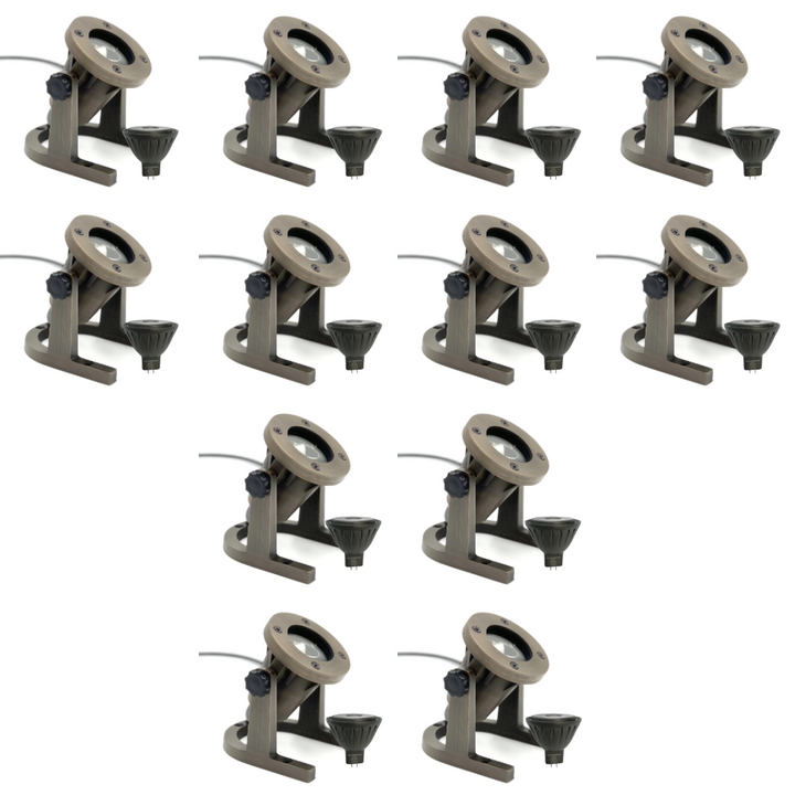 Outdoor Landscape Lighting LED 12V Low Voltage UWL01B Cast Brass Underwater Light 4x/8x/12x MR16 4W Dimmable 2700K Package 12V IP67 Low Voltage Outdoor Lighting 12 Pack