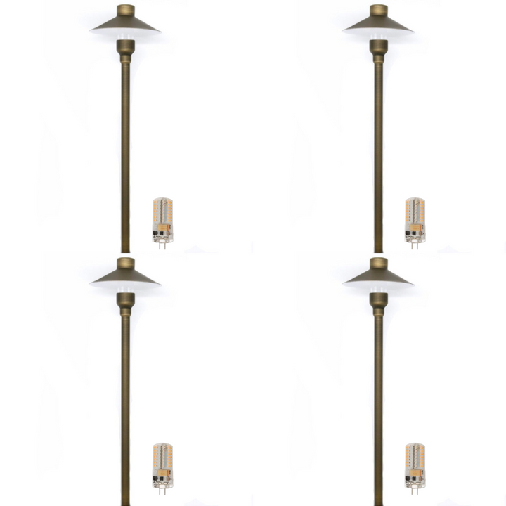 Outdoor Landscape Lighting LED 12V Low Voltage BPLP08 Tulay BH 18" Antique Brass Path Light 4x/8x/12x G4 2W Dimmable 2700K Package Low Voltage Landscape Lighting 4 Pack