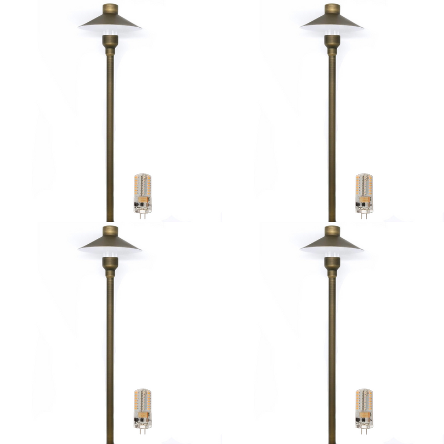 Outdoor Landscape Lighting LED 12V Low Voltage BPLP08 Tulay BH 18" Antique Brass Path Light 4x/8x/12x G4 2W Dimmable 2700K Package Low Voltage Landscape Lighting 4 Pack