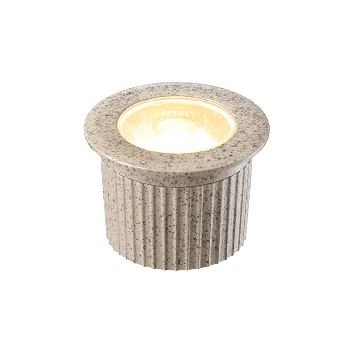 Outdoor Landscape Lighting LED 12V Low Voltage UNAL03 Essential Pebble Gray Aluminum Round Surface Mount Up Lighting Integrated 3000K LED In-Ground Well Light Low Voltage Landscape Lighting