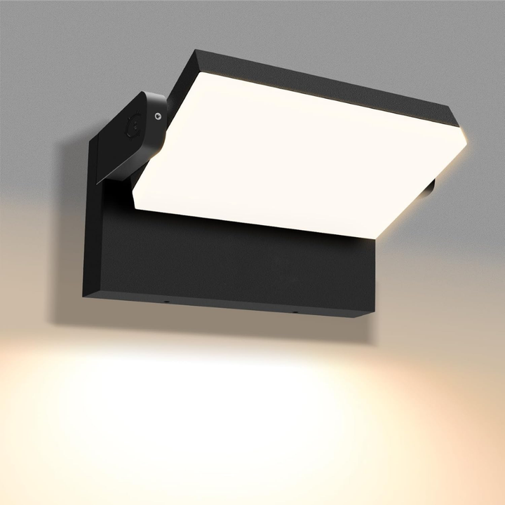 Outdoor Landscape Lighting LED 12V Low Voltage SCA05 Adjustable 20W/40W/55W 3CCT 3000K/4000K/6500K Integrated LED Wall Sconce Floodlight 9″x5.9″x4.5″ 120V Line Voltage Aluminum Wall Sconce Lighting IP65 Waterproof