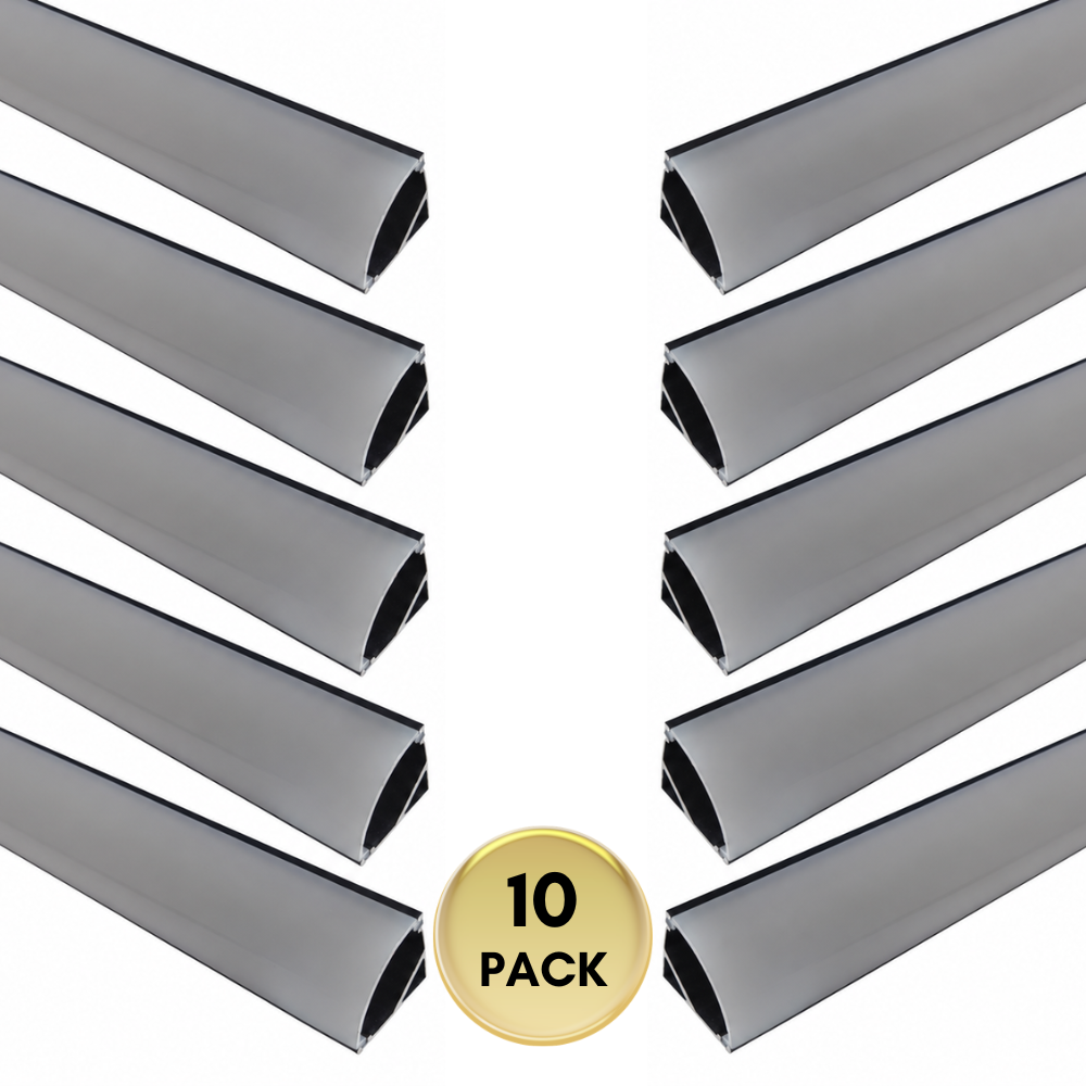 AP59 8 ft Aluminum Channel Corner Mount .63″ (W)  x .73″ (H) for LED Strip Lights | 10 Pack