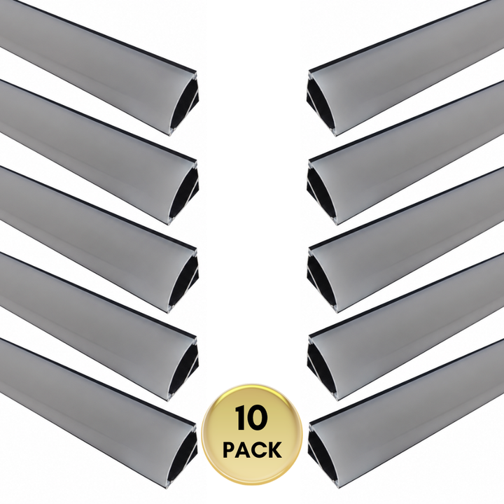 AP59 8 ft Aluminum Channel Corner Mount .63″ (W)  x .73″ (H) for LED Strip Lights | 10 Pack