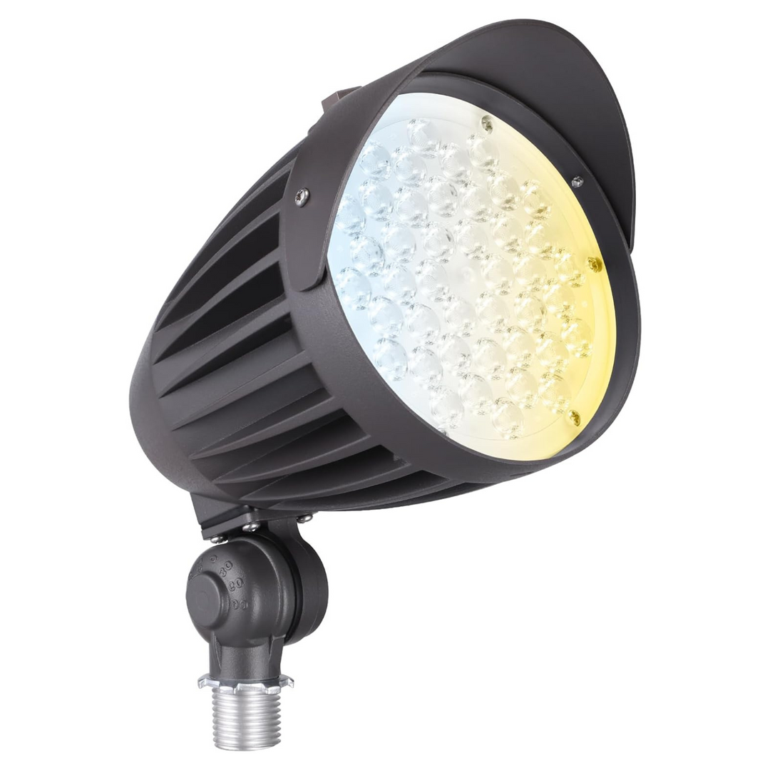 Outdoor Landscape Lighting LED 12V Low Voltage CDLCC40 120V Line Voltage Cast Aluminum Spotlight | 20W/30W/40W Adjustable Wattage 3CCT 3000K/4000K/5000K LED Bullet Floodlight, Photocell, 4880LM 100-277V Commercial Landscape Lights, ETL Listed IP65
