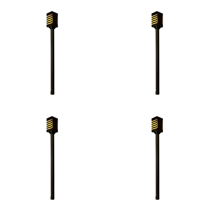 Outdoor Landscape Lighting LED 12V Low Voltage PLB24 4x/8x/12x Package Cast Brass Path and Area Light LED 12V Low Voltage Pathway Outdoor Lighting Landscape Fixture with G4 3W 3000K Bulb 4 Pack