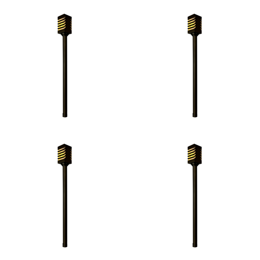 Outdoor Landscape Lighting LED 12V Low Voltage PLB24 4x/8x/12x Package Cast Brass Path and Area Light LED 12V Low Voltage Pathway Outdoor Lighting Landscape Fixture with G4 3W 3000K Bulb 4 Pack