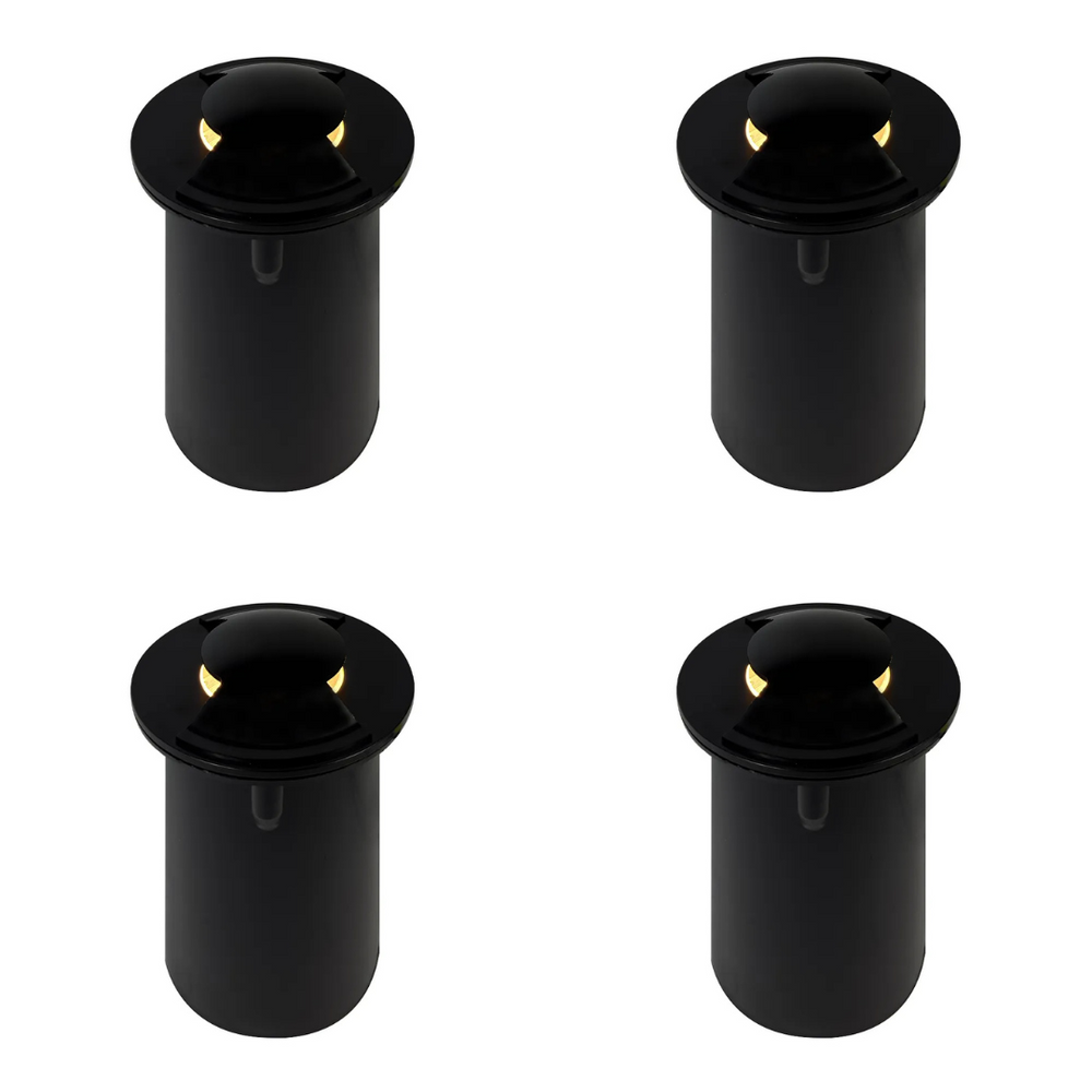 Outdoor Landscape Lighting LED 12V Low Voltage UNS04 4x/8x/12x Package Stainless Steel Bi Directional Two Slit In-Ground 12V Low Voltage LED In Ground Landscape Lighting with MR16 5W 3000K Bulb 4 Pack Black