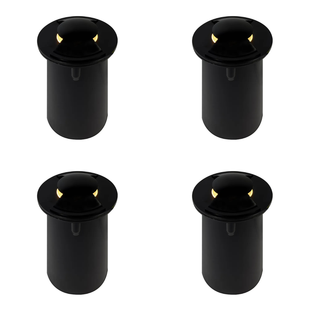 Outdoor Landscape Lighting LED 12V Low Voltage UNS04 4x/8x/12x Package Stainless Steel Bi Directional Two Slit In-Ground 12V Low Voltage LED In Ground Landscape Lighting with MR16 5W 3000K Bulb 4 Pack Black