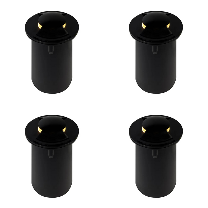 Outdoor Landscape Lighting LED 12V Low Voltage UNS04 4x/8x/12x Package Stainless Steel Bi Directional Two Slit In-Ground 12V Low Voltage LED In Ground Landscape Lighting with MR16 5W 3000K Bulb 4 Pack Black