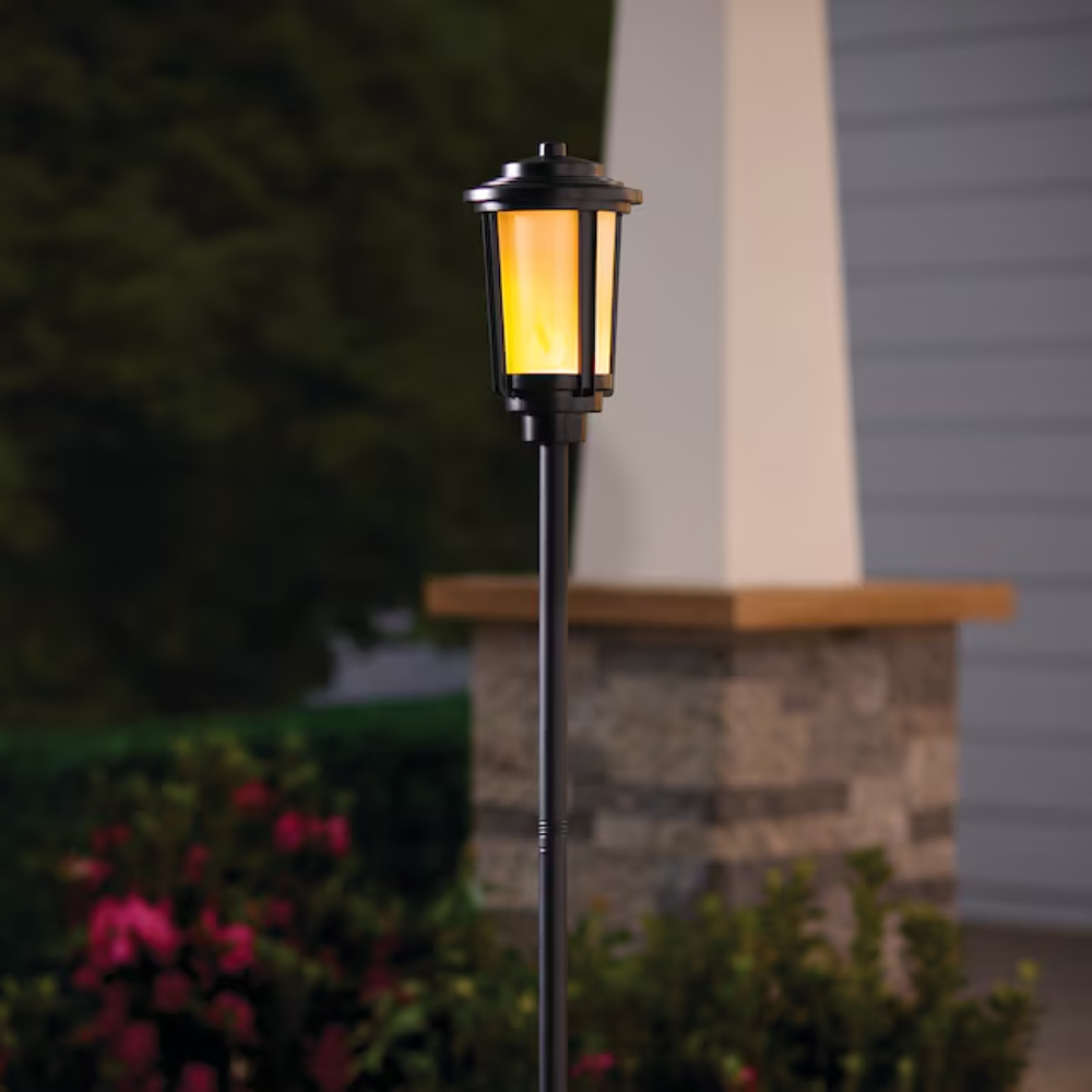 Outdoor Landscape Lighting LED 12V Low Voltage CDPA76 Heavy Duty Cast Aluminum 1.7W Integrated LED Outdoor Landscape 2200K Color Tiki Torch Tall Path Light