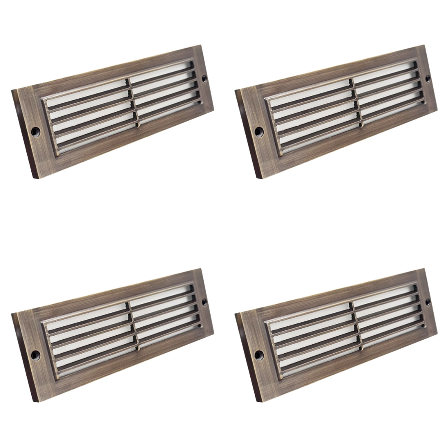 Outdoor Landscape Lighting LED 12V Low Voltage STB08 4x/8x/12x Package 4W 9" LED Indoor Outdoor Horizontal Brass Step Light 12V Low Voltage Lighting Natural Brass 4 Pack