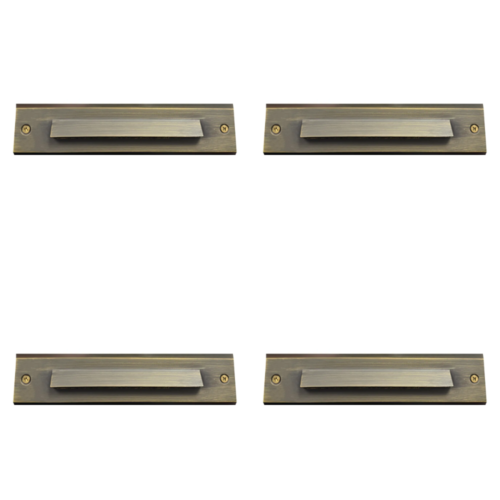 Outdoor Landscape Lighting LED 12V Low Voltage STB16 4x/8x/12x Package 2W LED Cast Brass 12V Low Voltage Surface Mounted Slim Horizontal Outdoor & Indoor 7.37" Step Light 4 Pack Natural Brass