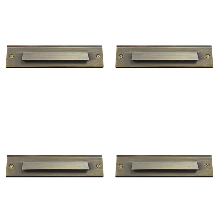Outdoor Landscape Lighting LED 12V Low Voltage STB16 4x/8x/12x Package 2W LED Cast Brass 12V Low Voltage Surface Mounted Slim Horizontal Outdoor & Indoor 7.37" Step Light 4 Pack Natural Brass