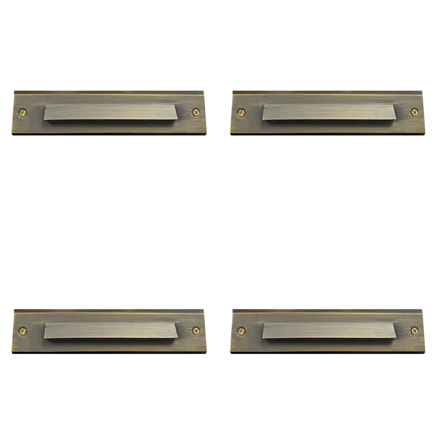 Outdoor Landscape Lighting LED 12V Low Voltage STB16 4x/8x/12x Package 2W LED Cast Brass 12V Low Voltage Surface Mounted Slim Horizontal Outdoor & Indoor 7.37" Step Light 4 Pack Natural Brass