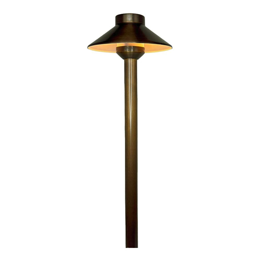 Outdoor Landscape Lighting LED 12V Low Voltage PLB02 Frosted Lens Cast Brass Path Light | 12V Low Voltage Landscape Light Lamp Ready G4 Socket