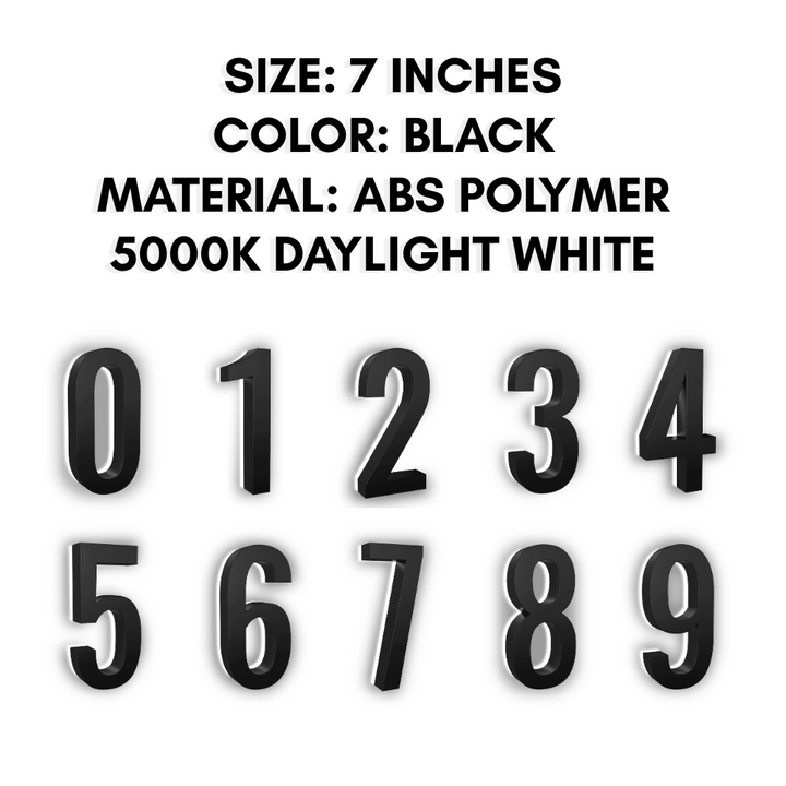 Outdoor Landscape Lighting LED 12V Low Voltage LED Backlit House Number Light 5" and 7" 5000K Daylight White DC9V Low Voltage LED Modern ABS Polymer Home Address Sign Light