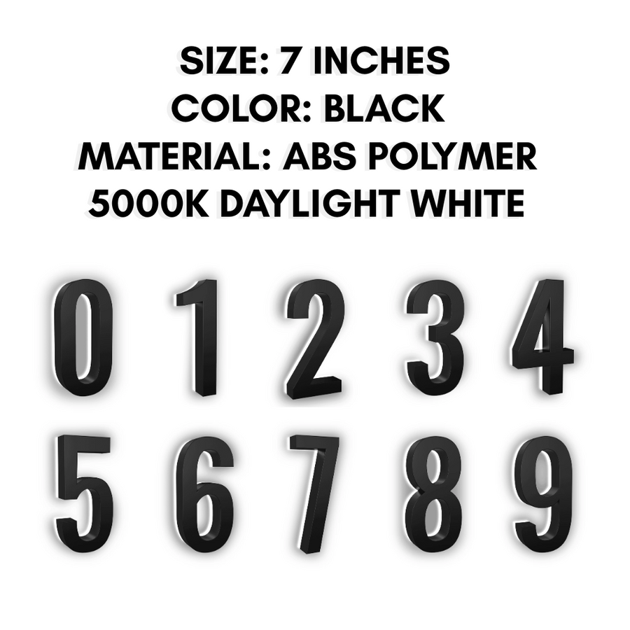 Outdoor Landscape Lighting LED 12V Low Voltage LED Backlit House Number Light 5" and 7" 5000K Daylight White DC9V Low Voltage LED Modern ABS Polymer Home Address Sign Light