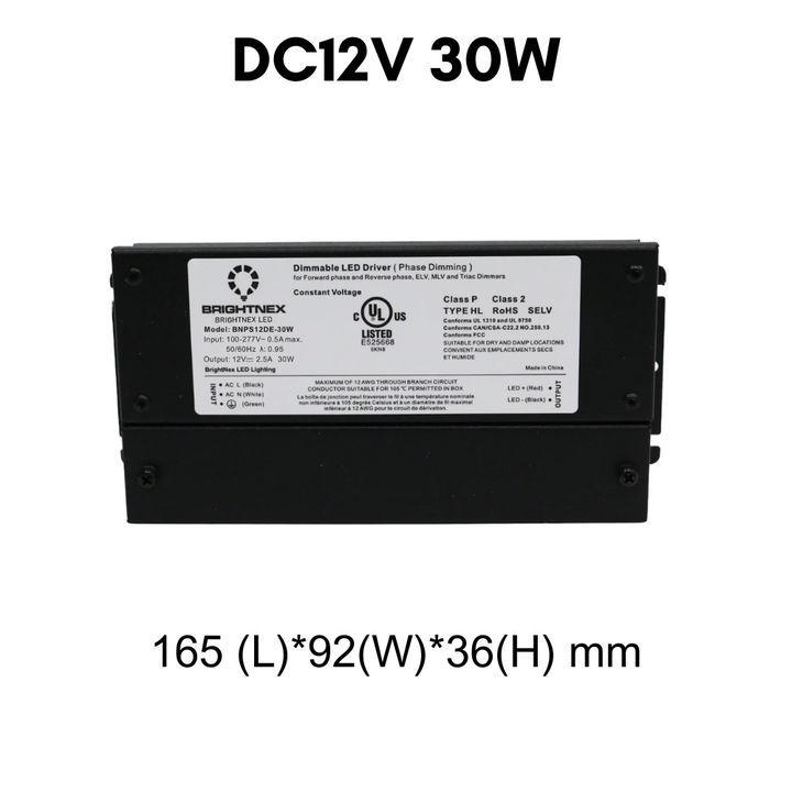 Outdoor Landscape Lighting LED 12V Low Voltage TSDC01 12V/24V DC Low Voltage Dimmable Transformers UL Listed LED Driver Outdoor Rated 12V DC 30W No Pigtail Plug