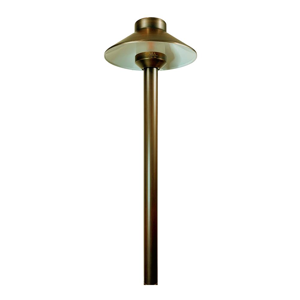 Outdoor Landscape Lighting LED 12V Low Voltage PLB02 Frosted Lens Cast Brass Path Light | 12V Low Voltage Landscape Light Lamp Ready G4 Socket