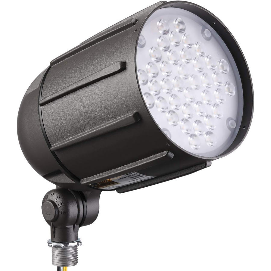 Outdoor Landscape Lighting LED 12V Low Voltage CDL30 120V Line Voltage Cast Aluminum Spotlight | 30W 3000K Warm White Flag Pole Light with Knuckle Mount