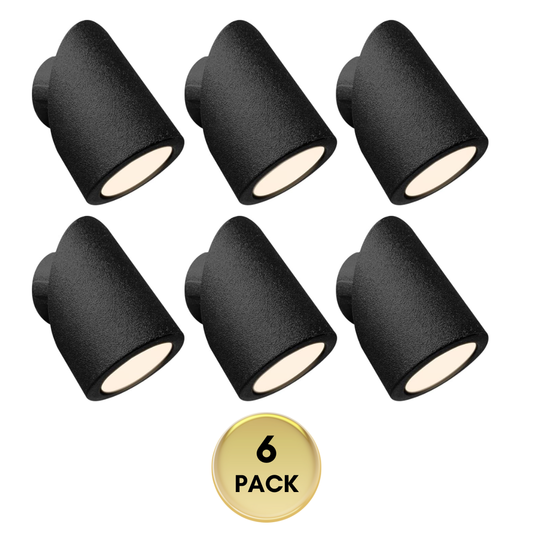 Outdoor Landscape Lighting LED 12V Low Voltage 6-Pack Mini Rotatable 1W LED Rail & Deck Lights - 3000K Flush Mount Hardscape Lights, IP66
