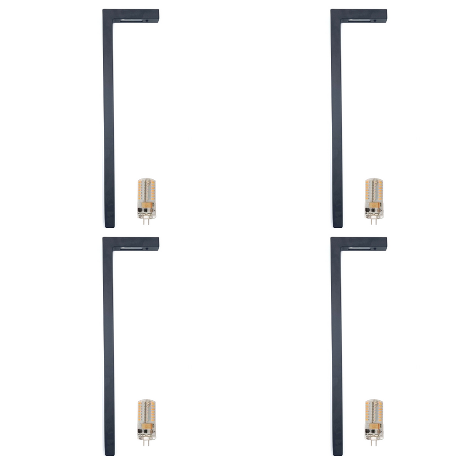 Outdoor Landscape Lighting LED 12V Low Voltage BPLP03 Aspen Brass Path Light 4x/8x/12x G4 2W Dimmable 2700K Package Low Voltage Outdoor Lighting 4 Pack Black