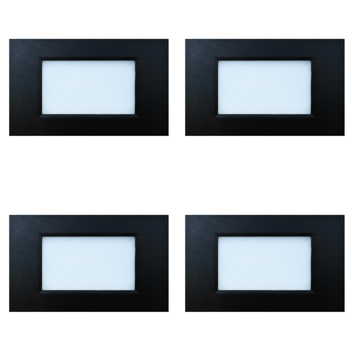 Outdoor Landscape Lighting LED 12V Low Voltage STA10 4x/8x/12x Package 3.5W 12V Low Voltage 3CCT Rectangular Waterproof Horizontal LED Aluminum Stair Step Light Fixture Black 4 Pack