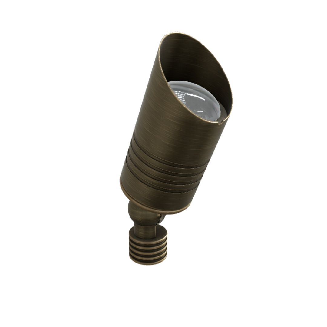 Outdoor Landscape Lighting LED 12V Low Voltage RAL8100 x20 Package Mini Brass Accent Light Low Voltage LED Outdoor Landscape Spotlight [FINAL SALE]