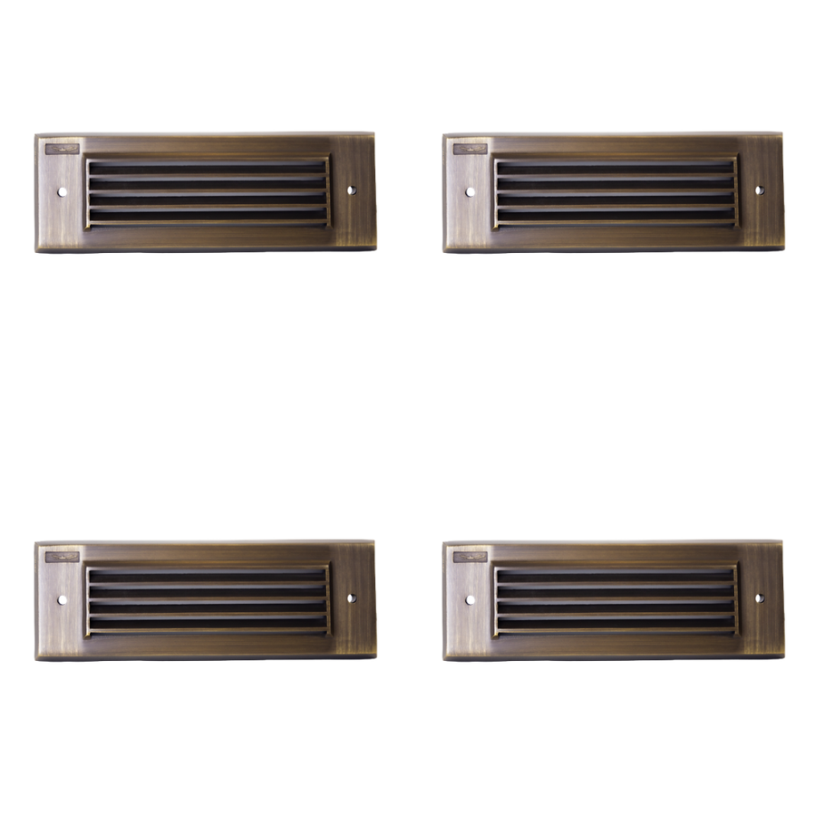 Outdoor Landscape Lighting LED 12V Low Voltage STBCC17 4x/8x/12x Package Cast Brass 1W-4W 3CCT Adjustable LED Outdoor 9" Step Light 12V Low Voltage Lighting Natural Brass 4 Pack