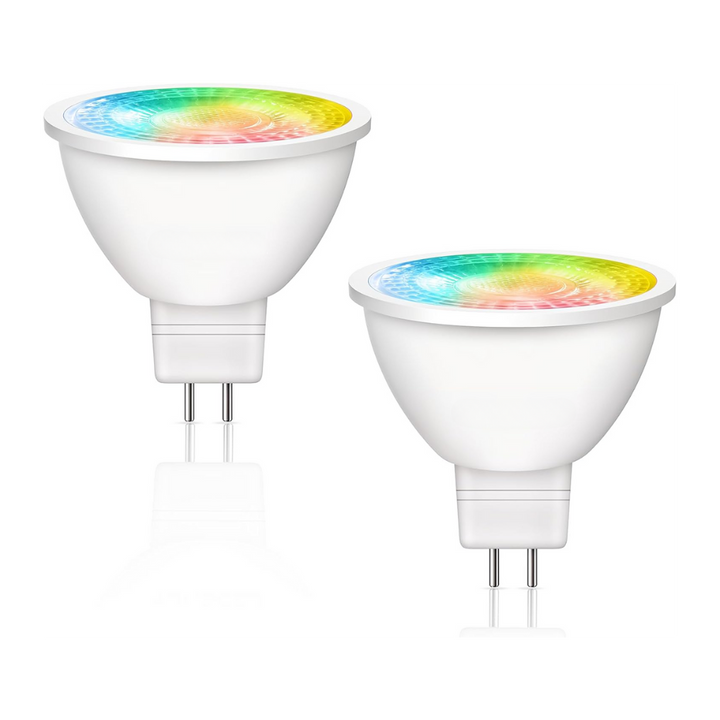 Outdoor Landscape Lighting LED 12V Low Voltage 2-Pack MR16 5W Zigbee RGBCW 2700K-6000K Smart WI-FI LED Light Bulb Package, Energy Saving Color Changing 12V Outdoor LED Bulb Compatible with Alexa, SmartThings, and Philips Hue