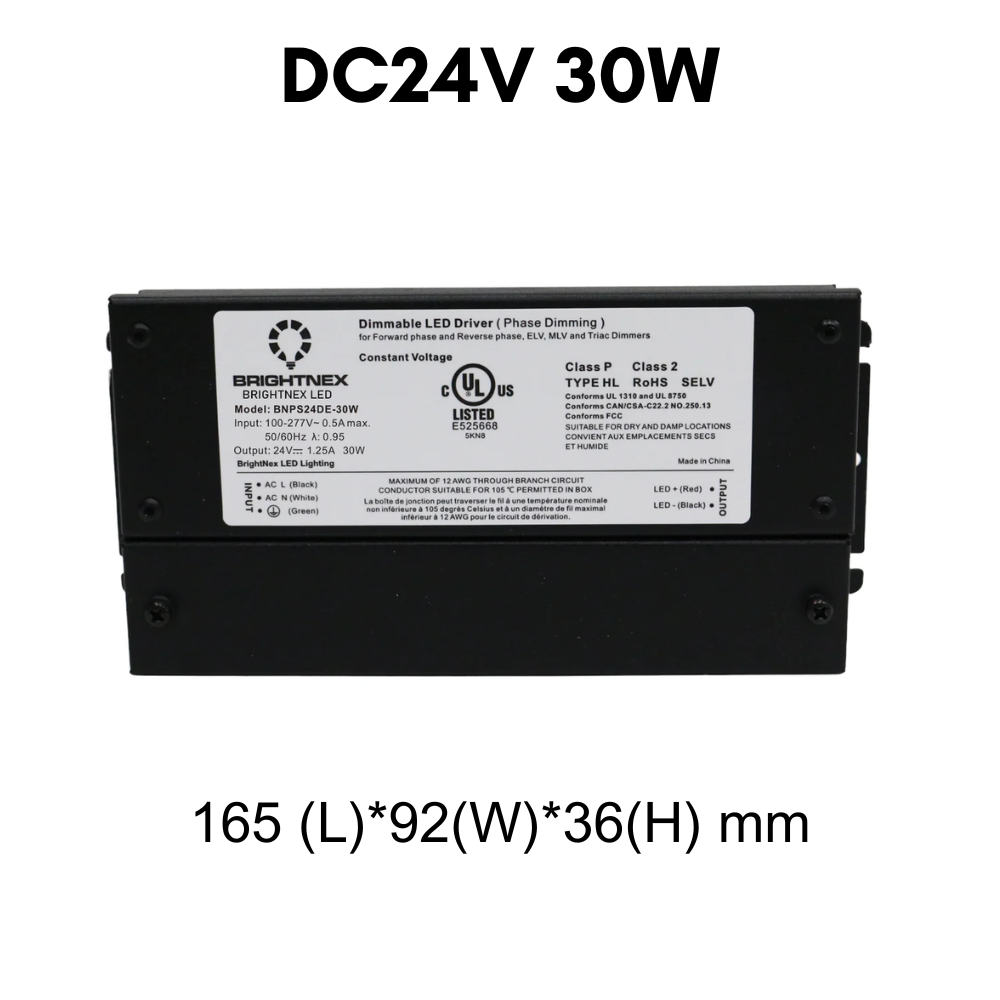 Outdoor Landscape Lighting LED 12V Low Voltage TSDC01 12V/24V DC Low Voltage Dimmable Transformers UL Listed LED Driver Outdoor Rated 24V DC 30W No Pigtail Plug