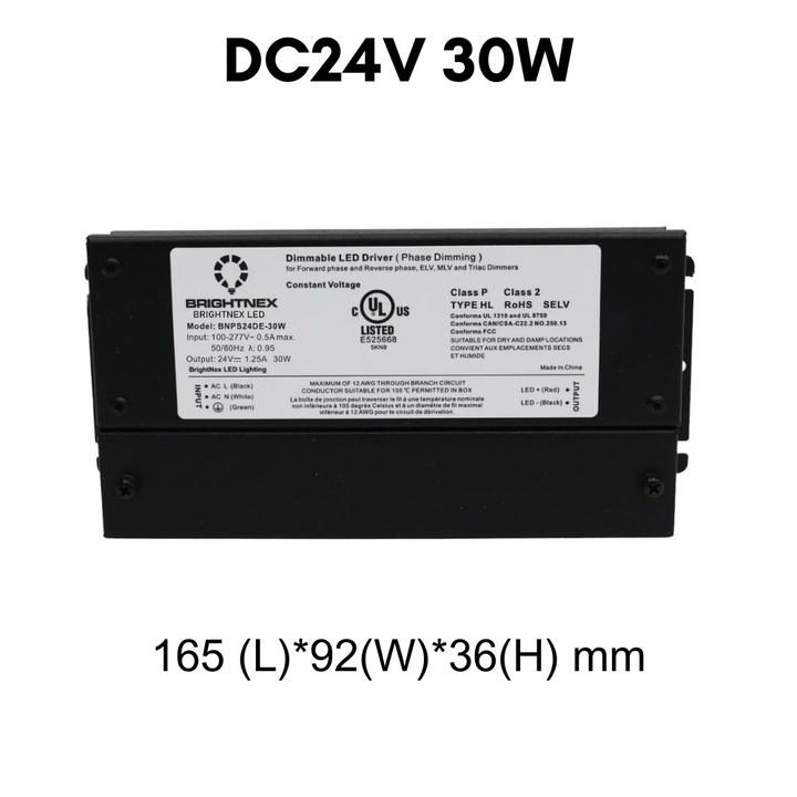 Outdoor Landscape Lighting LED 12V Low Voltage TSDC01 12V/24V DC Low Voltage Dimmable Transformers UL Listed LED Driver Outdoor Rated 24V DC 30W No Pigtail Plug