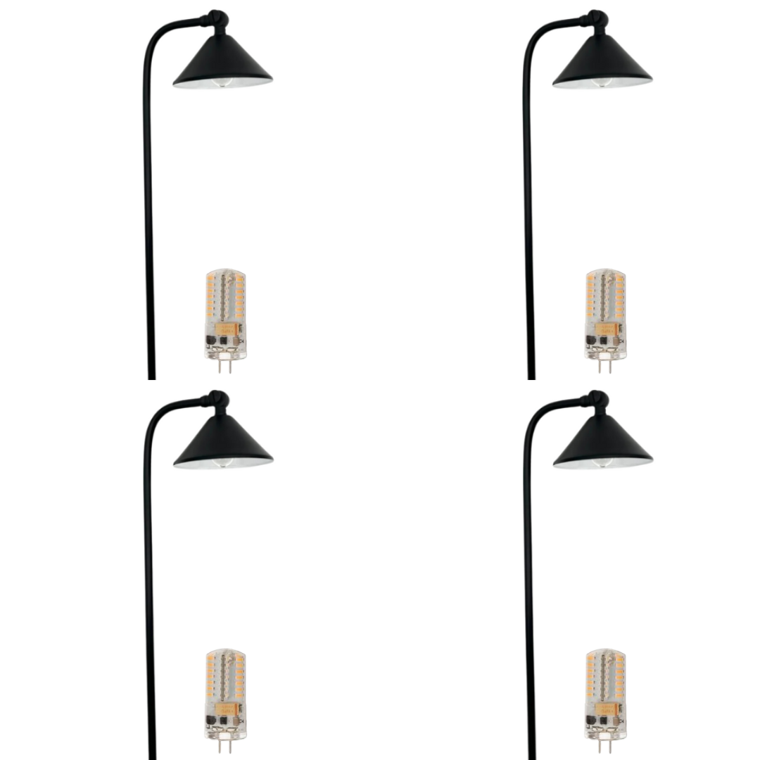 Outdoor Landscape Lighting LED 12V Low Voltage BPLP07 Tulay Bell Brass Path Light 4x/8x/12x G4 2W Dimmable 2700K Package Low Voltage Landscape Lighting 4 Pack Black