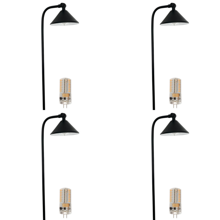 Outdoor Landscape Lighting LED 12V Low Voltage BPLP07 Tulay Bell Brass Path Light 4x/8x/12x G4 2W Dimmable 2700K Package Low Voltage Landscape Lighting 4 Pack Black
