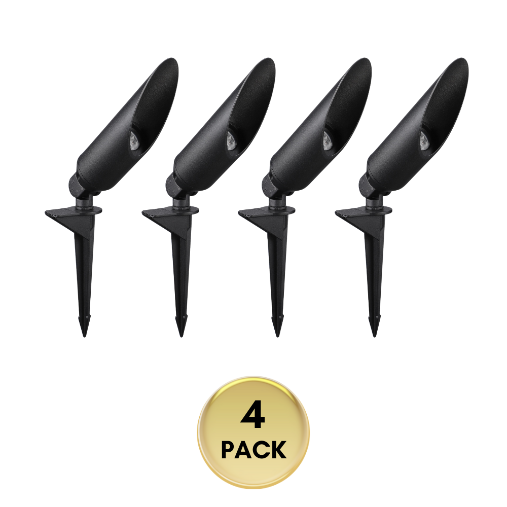 Outdoor Landscape Lighting LED 12V Low Voltage SPAL02 Acuto Spotlight Low Voltage Aluminum 7W 3000K Warm White MR16 LED Spotlight Outdoor Landscape Lighting 4 Pack