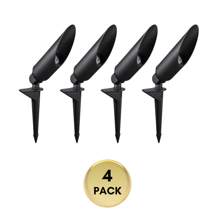 Outdoor Landscape Lighting LED 12V Low Voltage SPAL02 Acuto Spotlight Low Voltage Aluminum 7W 3000K Warm White MR16 LED Spotlight Outdoor Landscape Lighting 4 Pack