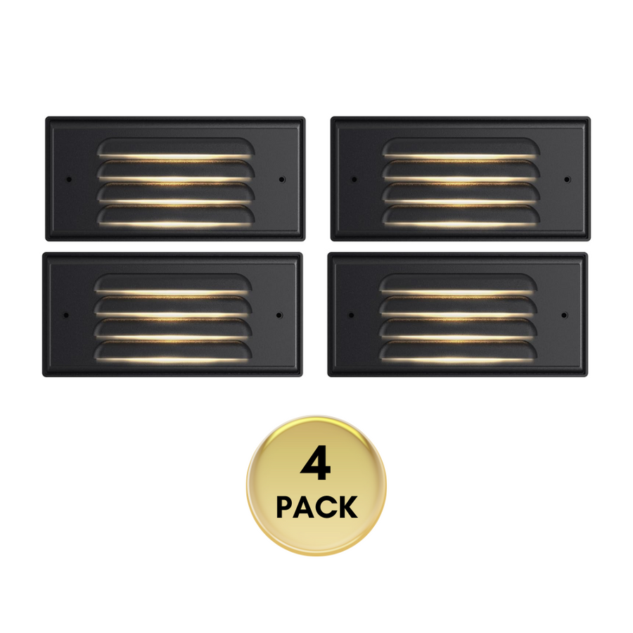 Outdoor Landscape Lighting LED 12V Low Voltage STLA16 Low Voltage 12V-24V AC/DC LED Step Lights, 5W 200LM Stair Lights for Indoor and Outdoor, Waterproof IP65 Non-dimmable 3000K Warm White Lighting Deck Lights 4 Pack