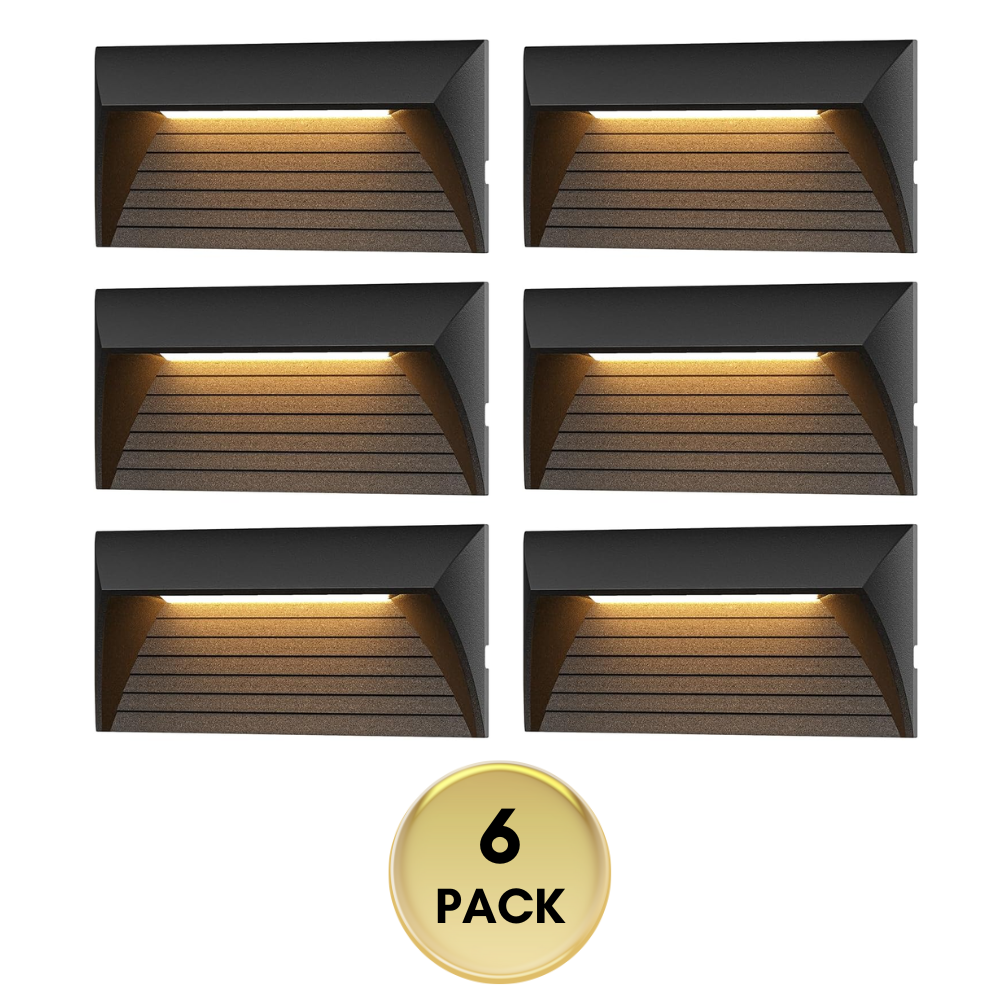 Outdoor Landscape Lighting LED 12V Low Voltage STLA14 Low Voltage 2W 12V LED Landscape Deck Light, Outdoor Retaining Wall Lights, IP65 Waterproof Step Lights, for Stair Lighting and Yard Patio Pathway Walkway (3000K) 6 Pack