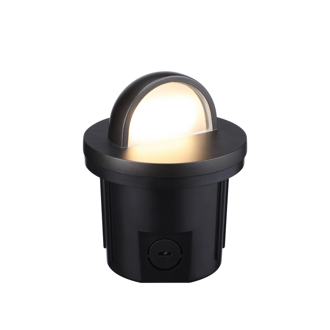Outdoor Landscape Lighting LED 12V Low Voltage UNAL02 Primo Quarto Aluminum Round Surface Mount Half-Moon Integrated 6W 3000K LED In-Ground Well Light Low Voltage Landscape Lighting 1 Pack