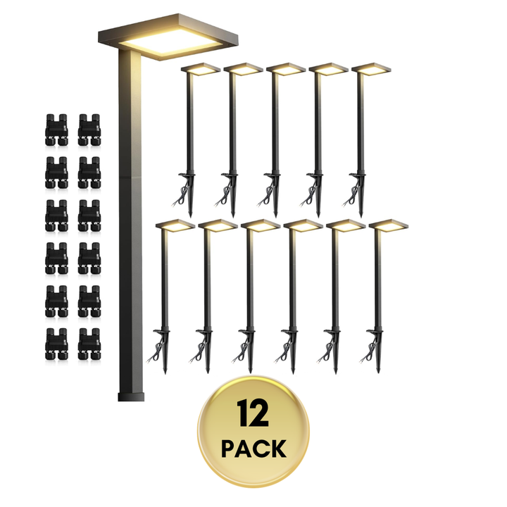 Outdoor Landscape Lighting LED 12V Low Voltage ALP03 8- and 12-Pack 5W Low Voltage 12V 3000K Integrated LED Cast Aluminum Anti-Glade Landscape Pathway Lights Package 12 Pack