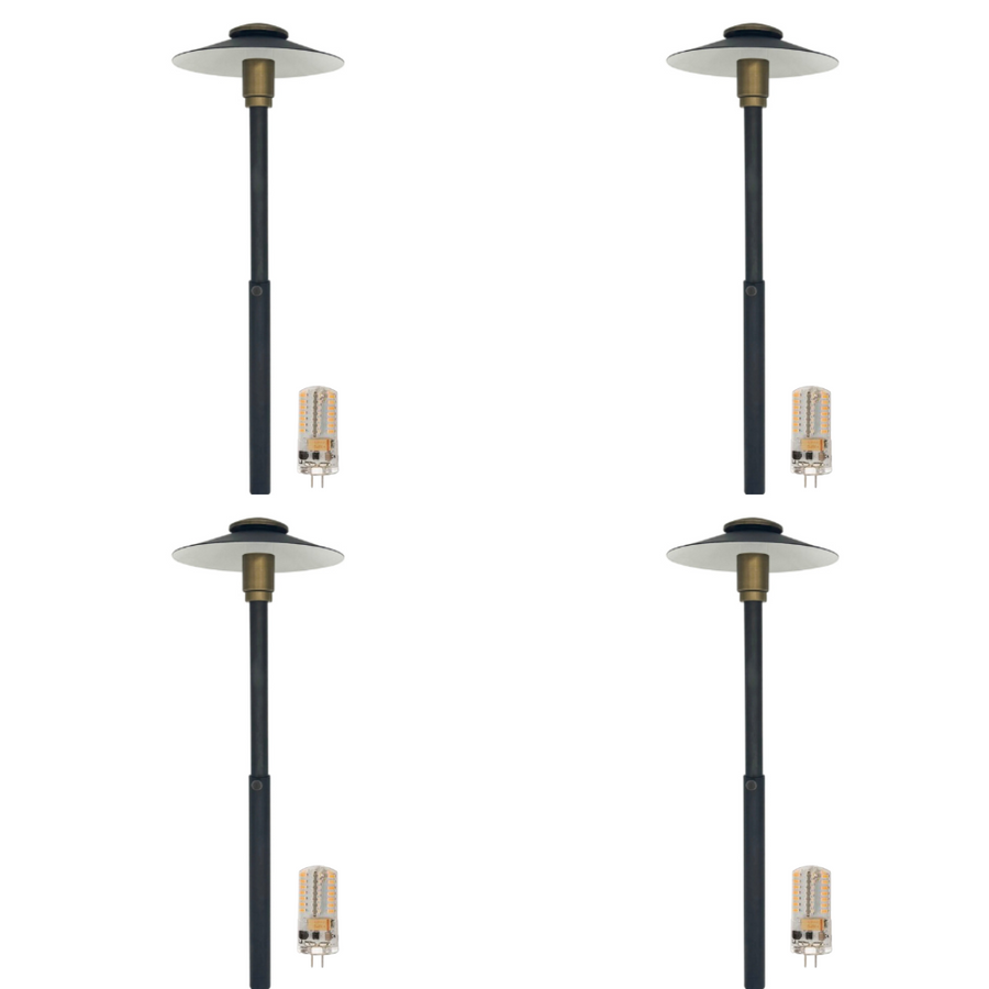 Outdoor Landscape Lighting LED 12V Low Voltage BPLP06 Stelvio Black Brass Adjustable Path Light 4x/8x/12x G4 2W Dimmable 2700K Package Low Voltage Outdoor Lighting 4 Pack