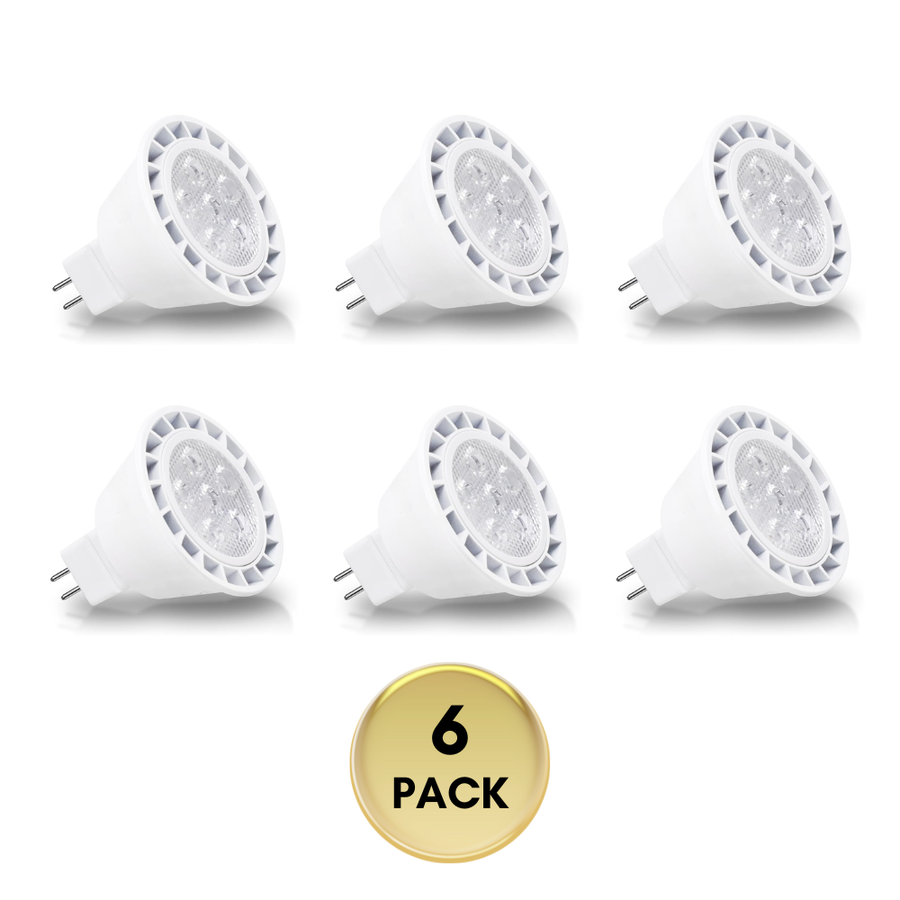 Outdoor Landscape Lighting LED 12V Low Voltage 6-Pack MR16 7W 12V Low Voltage LED Bulbs 490LM Dimmable Energy Saving Waterproof Light CE & RoHS Certified