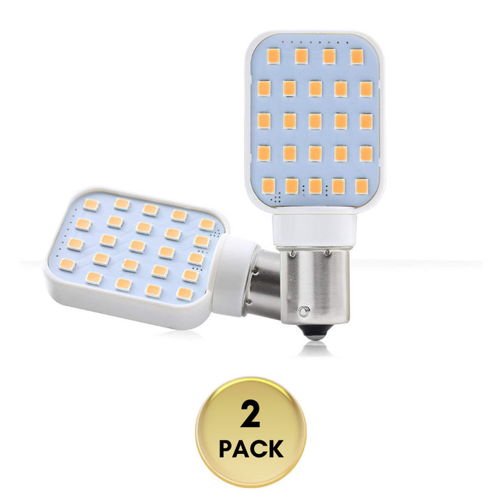 Outdoor Landscape Lighting LED 12V Low Voltage BA15S 3W Rotating LED Capsule DC10-30V Warm White Energy Efficient 1141/1156 Base Light Bulb Package 2 Pack