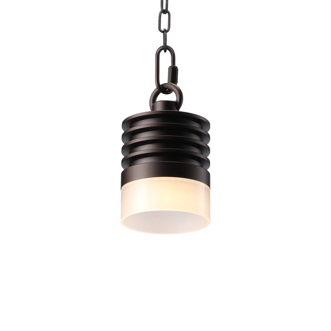 Outdoor Landscape Lighting LED 12V Low Voltage HLA02 Calvo Low Voltage Oil-Rubbed Bronze Cylinder Pendant 4.5W 2700K Integrated LED Aluminum Light Hanging Patio Light 1 Pack